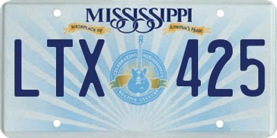 MS license plate LTX425