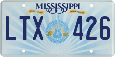 MS license plate LTX426
