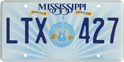 MS license plate LTX427