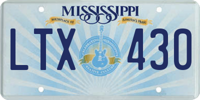 MS license plate LTX430
