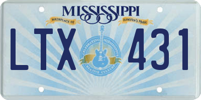 MS license plate LTX431