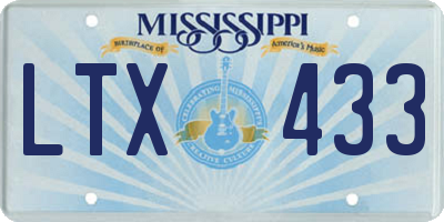 MS license plate LTX433