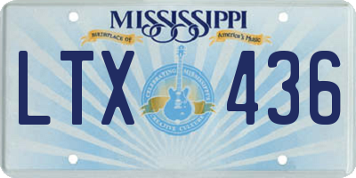 MS license plate LTX436
