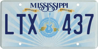 MS license plate LTX437