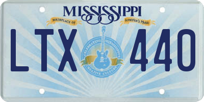 MS license plate LTX440