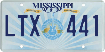 MS license plate LTX441