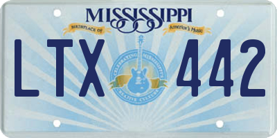 MS license plate LTX442