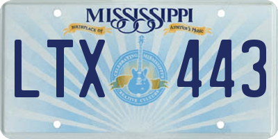 MS license plate LTX443