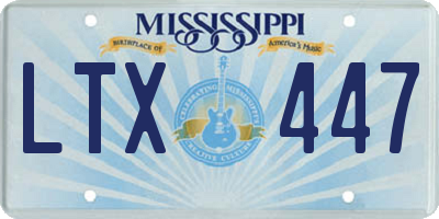 MS license plate LTX447
