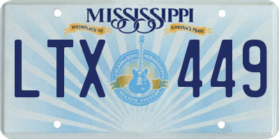MS license plate LTX449