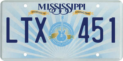MS license plate LTX451