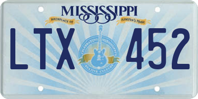 MS license plate LTX452