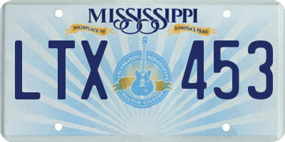 MS license plate LTX453