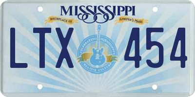 MS license plate LTX454