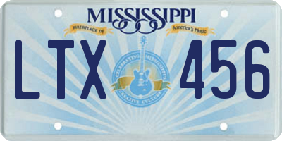 MS license plate LTX456