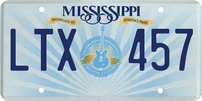 MS license plate LTX457