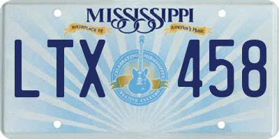 MS license plate LTX458
