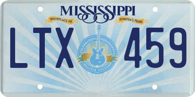 MS license plate LTX459