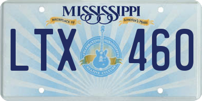 MS license plate LTX460
