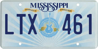 MS license plate LTX461
