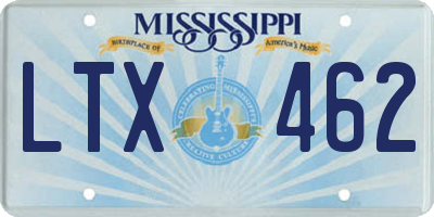 MS license plate LTX462