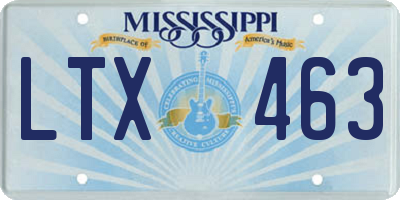 MS license plate LTX463