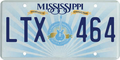 MS license plate LTX464