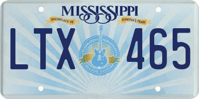 MS license plate LTX465