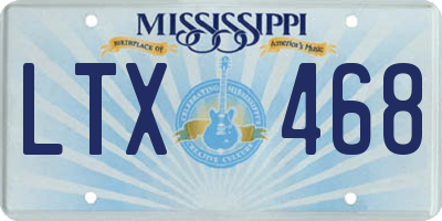 MS license plate LTX468