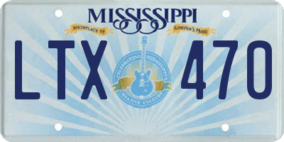 MS license plate LTX470