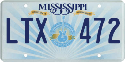 MS license plate LTX472
