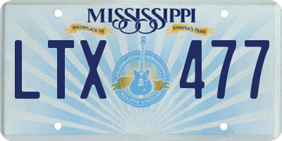 MS license plate LTX477
