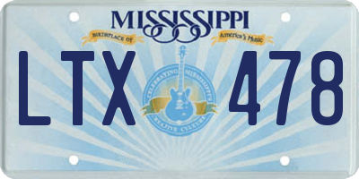 MS license plate LTX478