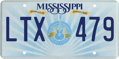 MS license plate LTX479