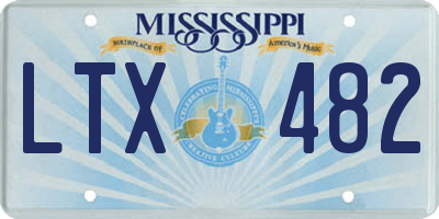 MS license plate LTX482