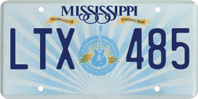 MS license plate LTX485