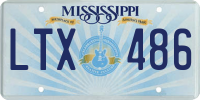 MS license plate LTX486