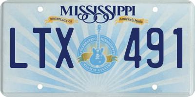 MS license plate LTX491