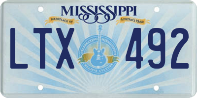 MS license plate LTX492