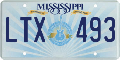 MS license plate LTX493