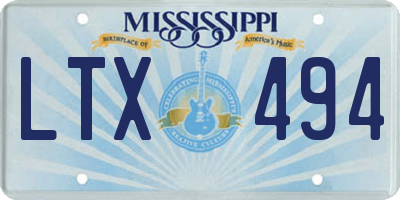 MS license plate LTX494