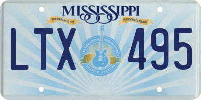 MS license plate LTX495