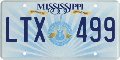 MS license plate LTX499