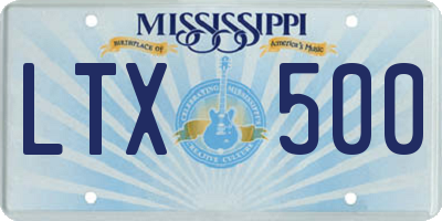 MS license plate LTX500