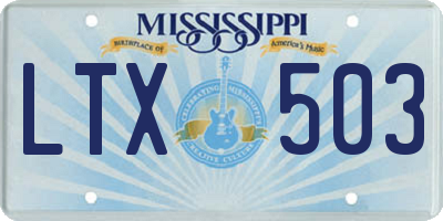 MS license plate LTX503