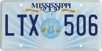 MS license plate LTX506