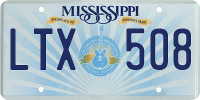 MS license plate LTX508