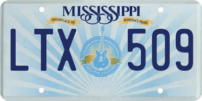 MS license plate LTX509