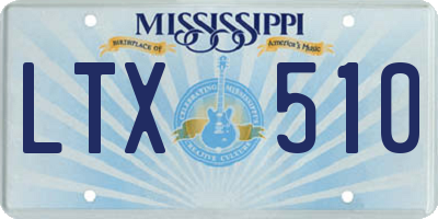 MS license plate LTX510