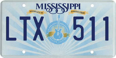 MS license plate LTX511